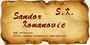 Šandor Komanović vizit kartica